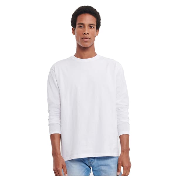 Russell Herr Classic Långärmad T-shirt M Vit White M
