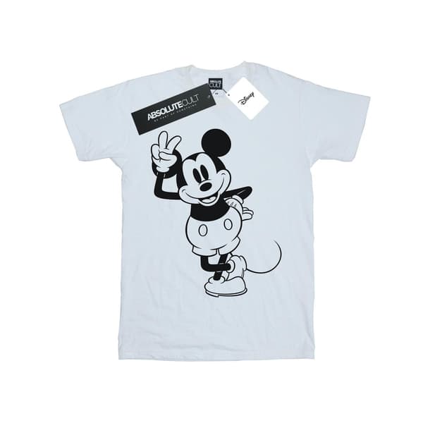 Disney Herr Mickey Mouse Peace Hand T-Shirt L Vit White L