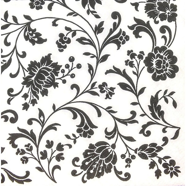 Årsdagshus Tiflair Arabesque Mönster Engångsservetter White/Black One Size