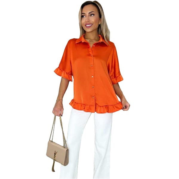 AX Paris Dam/Dam Knappblus 8 UK Orange Orange 8 UK