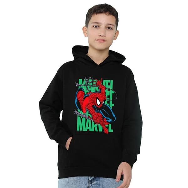 Spider-Man Barn/Barn Wall Crawling Hoodie 7-8 År Svart Black 7-8 Years
