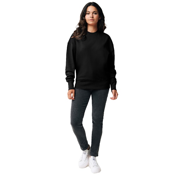 Iqoniq Unisex Vuxen Kruger Återvunnen Bomull Rundhals Avslappnad Passform Black XL