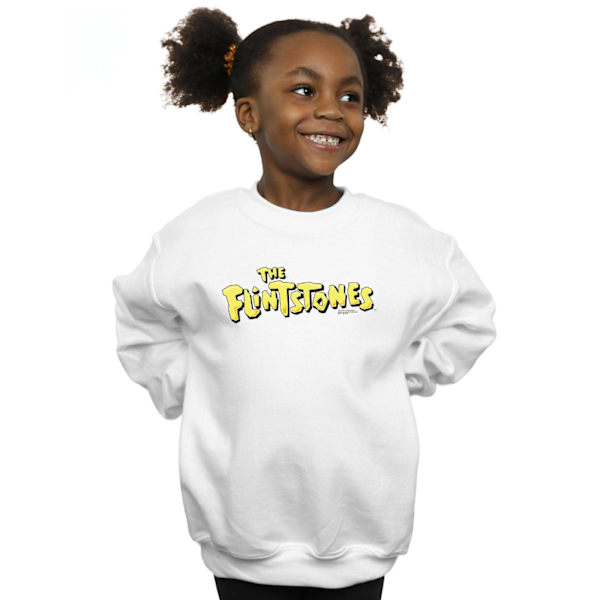 The Flintstones Girls Original Logo Sweatshirt 3-4 år Vit White 3-4 Years