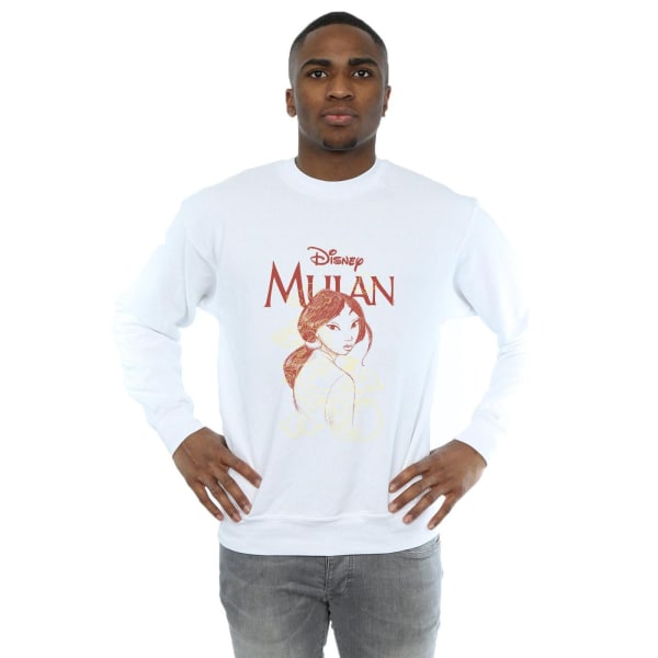 Disney Mens Mulan Dragon Sketch Sweatshirt M Vit White M