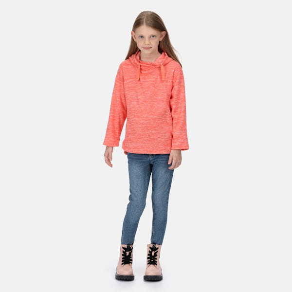 Regatta Girls Kalina Marl Fleece Hoodie 11-12 år Fusion Cora Fusion Coral 11-12 Years