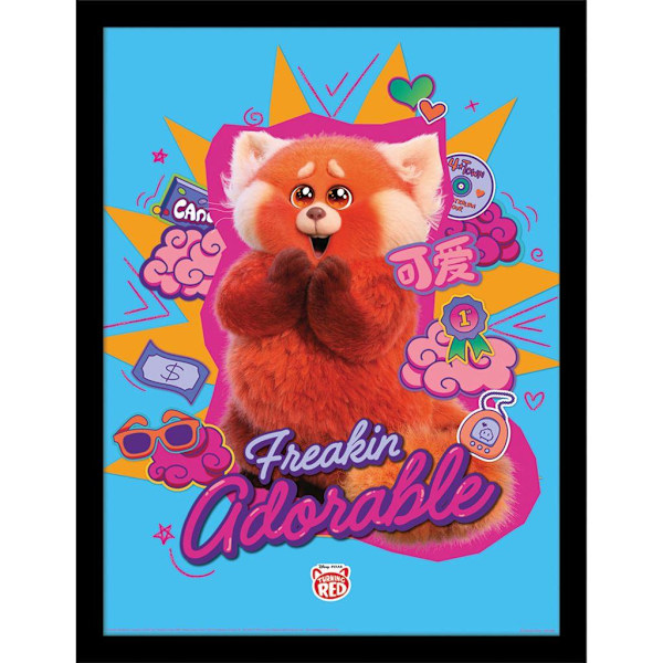 Turning Red Freakin Adorable Inramad Poster 40cm x 30cm Multicol Multicoloured 40cm x 30cm