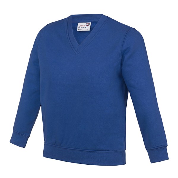 AWDis Academy Barn/Barn Junior V-hals Skoltröja/Sweatshirt Deep Royal 5-6 Years