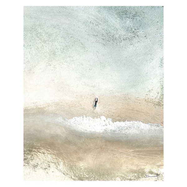 Dan Hobday Lone Surfer Canvas Print 40cm x 30cm Grå/Brun Grey/Brown 40cm x 30cm