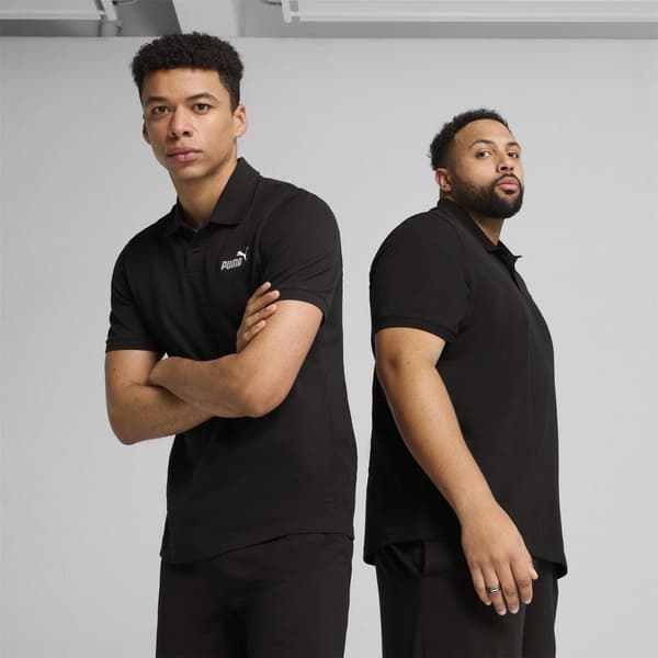 Puma Herr Logotyp Piké Klassisk Pikétröja L Svart Black L