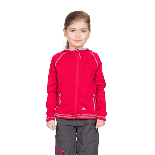 Trespass Goodness Full Zip Hooded Fleecejacka för Flickor Raspberry Marl 2-3 Years