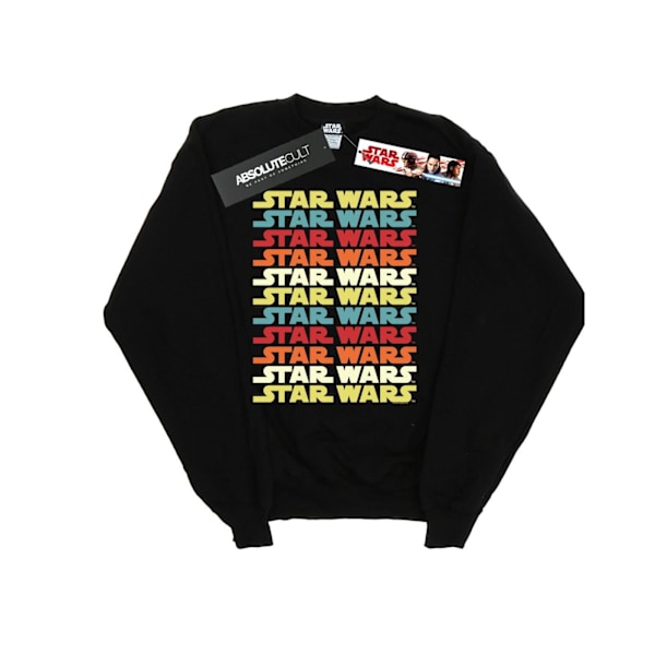 Star Wars Retro Repeat Logo Sweatshirt XXL Svart Black XXL