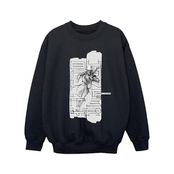 Star Wars Girls The Book Of Boba Fett Fennec Illustration Sweatshirt Black 9-11 Years