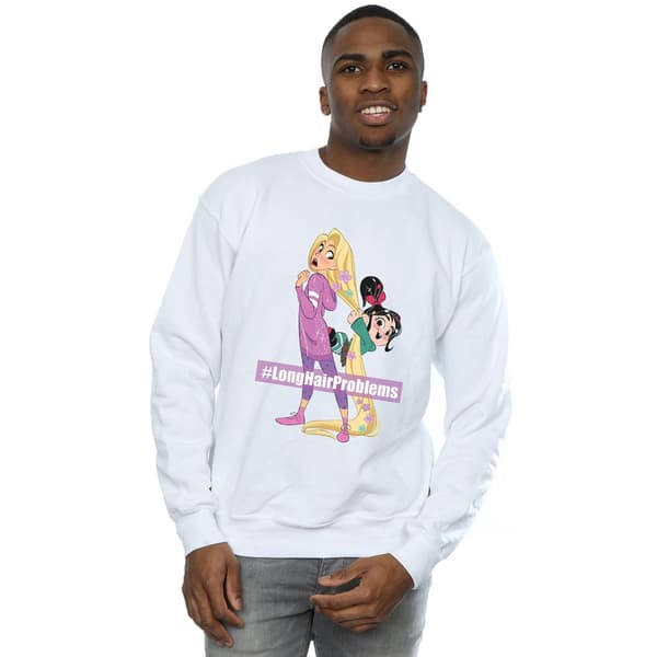 Disney Herr Wreck It Ralph Rapunzel Och Vanellope Sweatshirt L White L