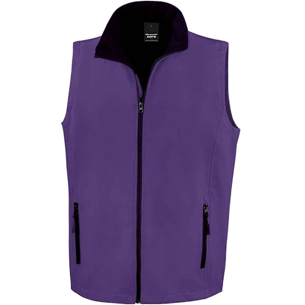 Result Core Printable Soft Shell Bodywarmer för män 4XL Lila/Svart Purple/Black 4XL