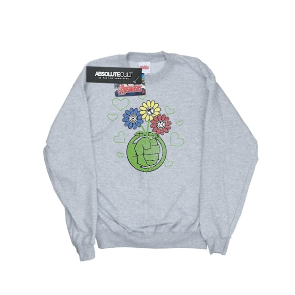 Marvel Boys Hulk Flower Fist Sweatshirt 7-8 år Sports Grey Sports Grey 7-8 Years