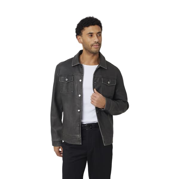 Brave Soul Herr Buttoned PU Shacket XL Svart Black XL
