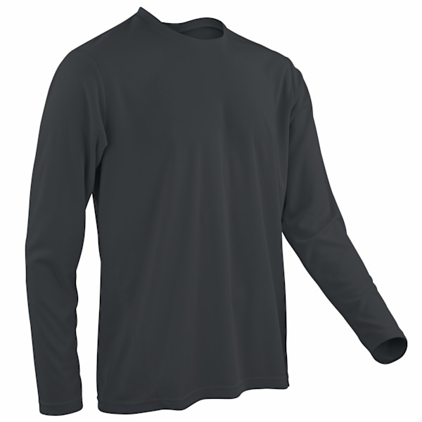 Spiro herr sport snabb torkande långärmad prestanda T-shirt L B Black L