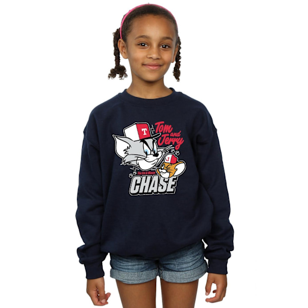 Tom And Jerry Girls Katt & Musjakt Sweatshirt 12-13 År Marinblå Navy Blue 12-13 Years