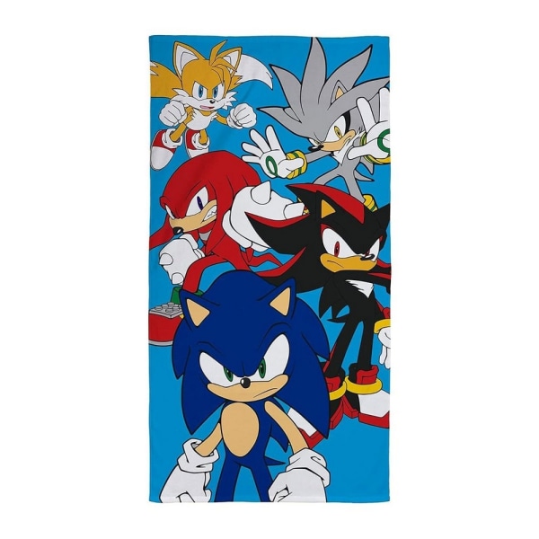 Sonic The Hedgehog Stars Bomull Strandhandduk En Storlek Blå/Multi Blue/Multicoloured One Size