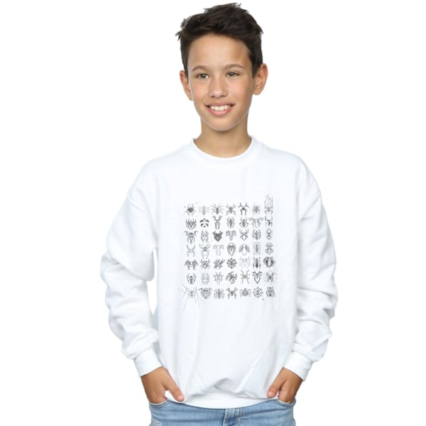 Marvel Boys Spider-Man Spidey Symbols Sketched Sweatshirt 12-13 White 12-13 Years