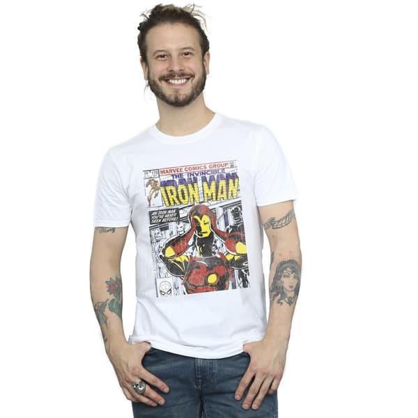 Marvel Herr Iron Man Head Gear Off T-Shirt S Vit White S