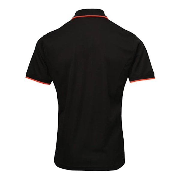 Premier Mens Coolchecker Contrast Pique Polo Shirt 4XL Svart/Orange Black/Orange 4XL