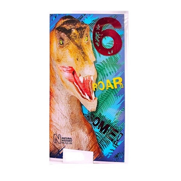 Naturhistoriska museet dinosaurie 6:e födelsedag gratulationskort ett Multicoloured One Size