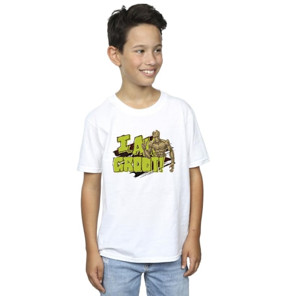 Guardians Of The Galaxy Boys I Am Groot T-Shirt 12-13 År Vit White 12-13 Years