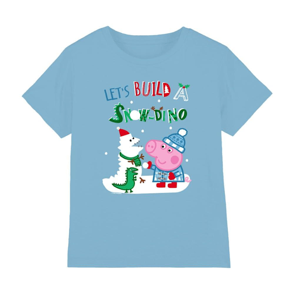 Greta Gris Barn/Kids Snö Dinosaurier Georg Gris T-Shirt 12-1 Light Blue 12-13 Years