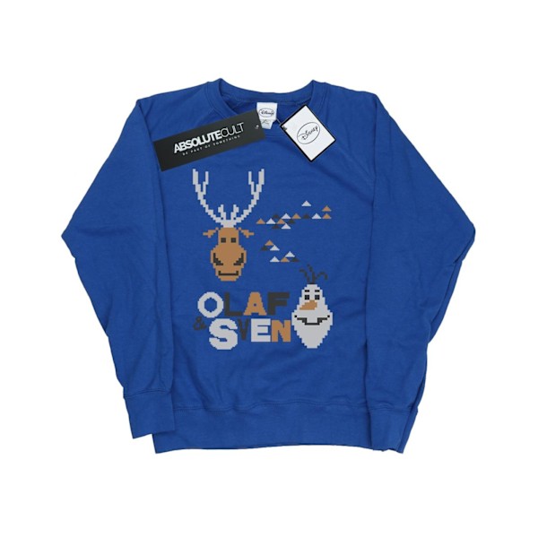 Disney Dam/Kvinnor Frozen Jul Olaf Och Sven Sweatshirt Royal Blue L