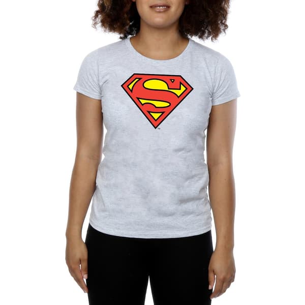 DC Comics Dam/Dam Superman Logotyp Bomulls T-shirt M Heather Heather Grey M