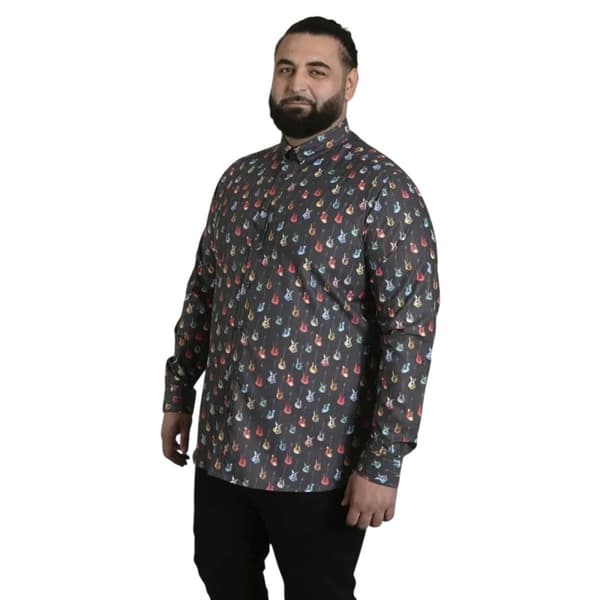 Duke Herr D555 Wakefield Gitarr Kingsize Skjorta 2XL Grå Grey 2XL