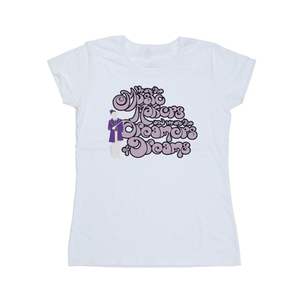 Willy Wonka Dam/Damer Drömmare Text Bomull T-shirt L Vit White L