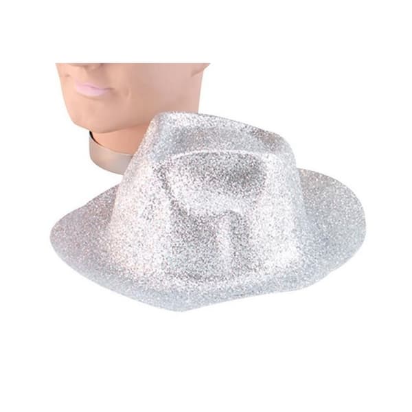 Bristol Novelty Unisex Glitter Trilby Hat One Size Silver Silver One Size