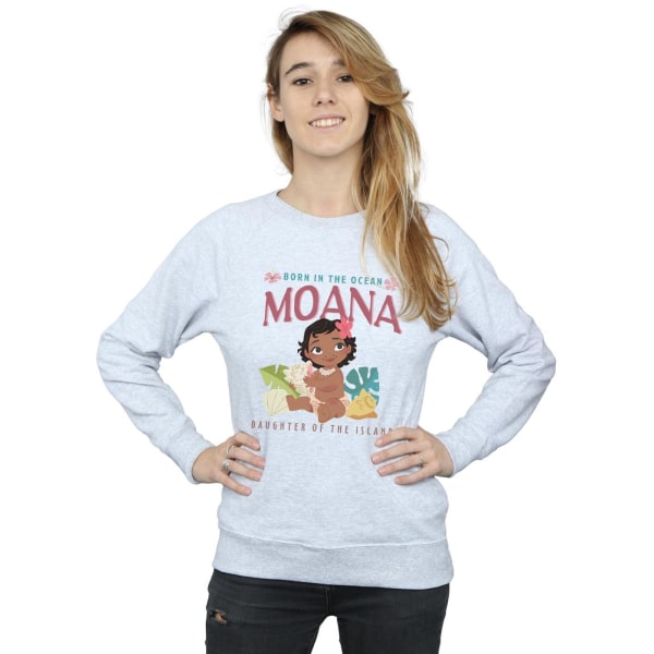 Disney Womens/Ladies Moana Born In The Ocean Sweatshirt S Sport Sports Grey S