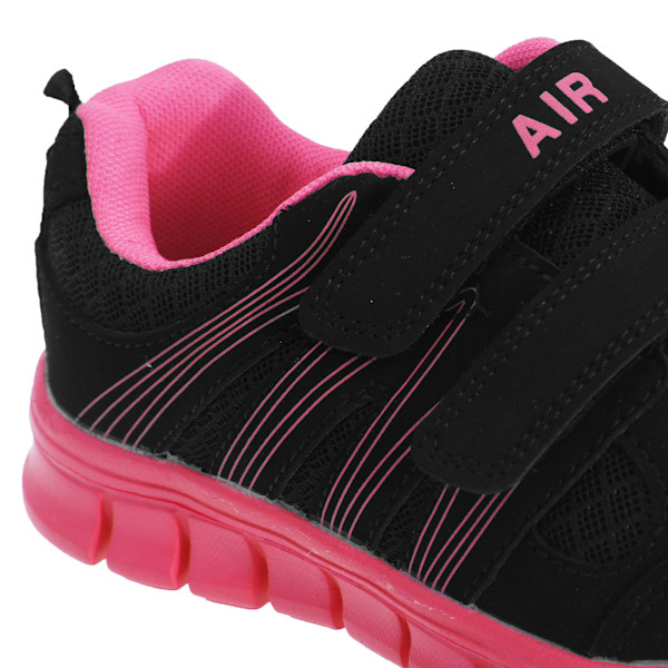 Dek Barn/Barn Air Sprint Kardborreband Lätt Jogge Black/Fuchsia 9 UK Child