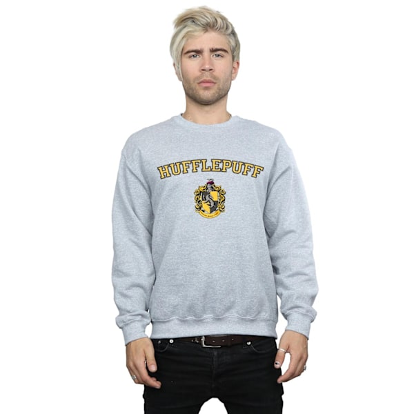Harry Potter Herr Hufflepuff Crest Sweatshirt XXL Sports Grey Sports Grey XXL