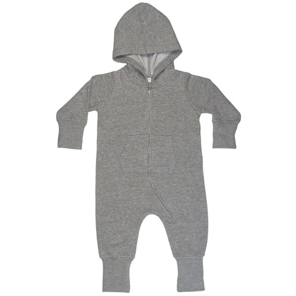 Babybugz Baby Heather All-In-One Nattkläder 12-18 Månader Heather Heather Marl 12-18 Months