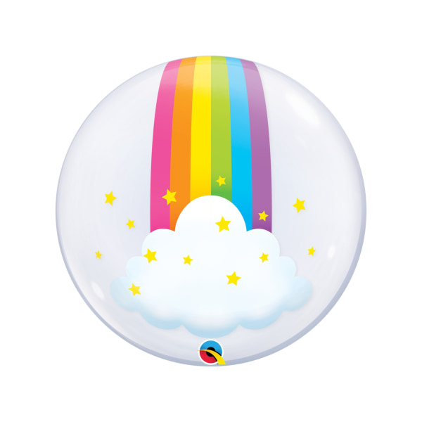 Qualatex Rainbow Bubble Balloon One Size Clear Clear One Size