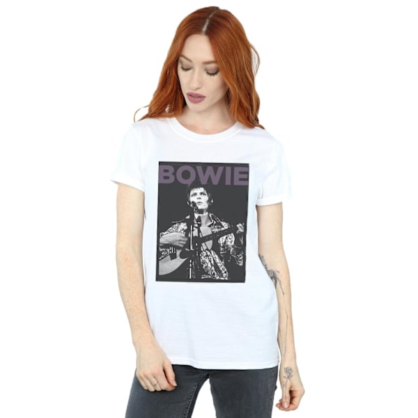 David Bowie Dam T-shirt i bomull för kvinnor/damer White XL