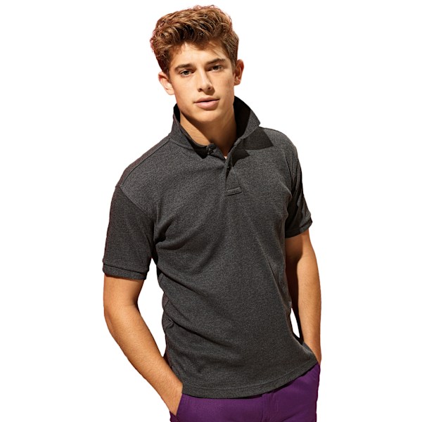Asquith & Fox Herr Super Smooth Knit Polo Shirt M Svart Heather Black Heather M