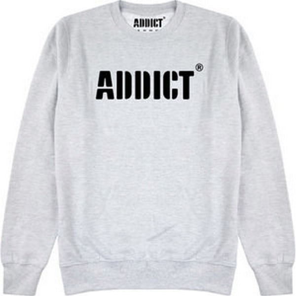 Addict Unisex Adult Stencil Logo Sweatshirt S Heather Grey/Blac Heather Grey/Black S