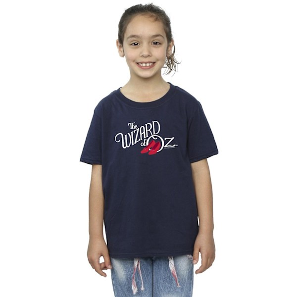 Trollkarlen från Oz flickor Ruby Slippers logotyp bomull T-shirt 9-11 år Navy Blue 9-11 Years