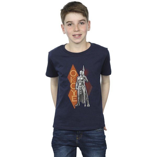 Marvel Boys Wakanda Forever Okoye Stance T-Shirt 7-8 år Marinblå Navy Blue 7-8 Years