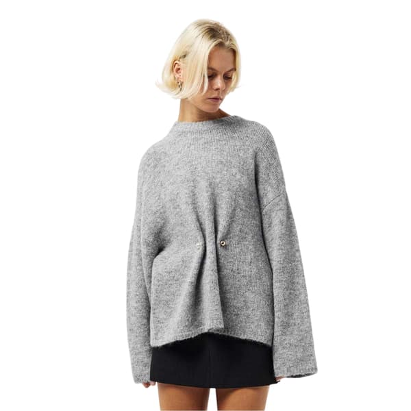 Edited Dam Noorie Oversized Tröja Topp 8 UK Ljusgrå Light Grey Melange 8 UK