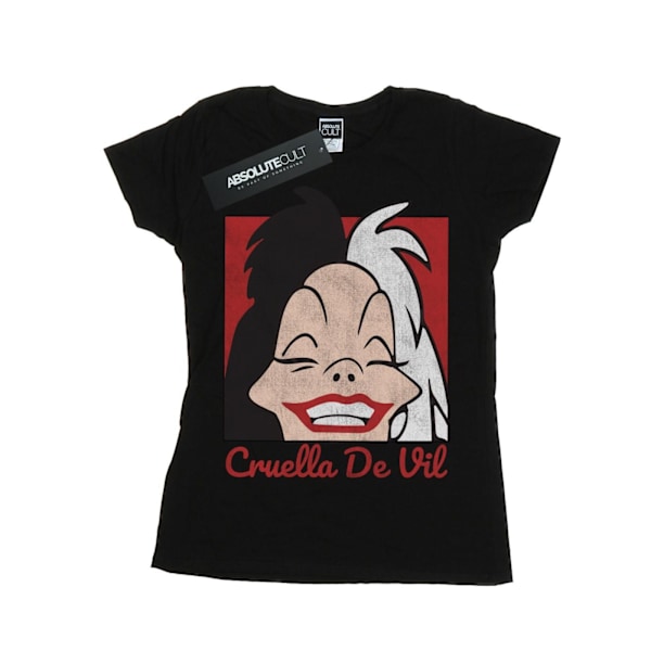 Disney Dam/Dam Cruella De Vil Cropped Head Bomull T-shirt Black L