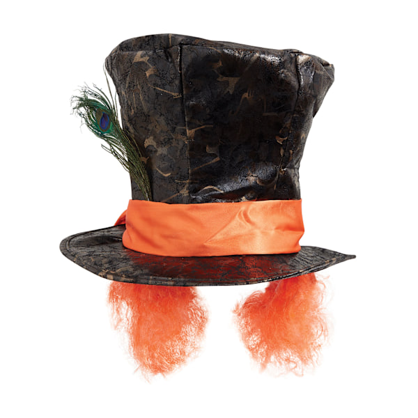Bristol Novelty Unisex Top Hat Med Fjäder Och Hår En Storlek B Brown/Orange One Size