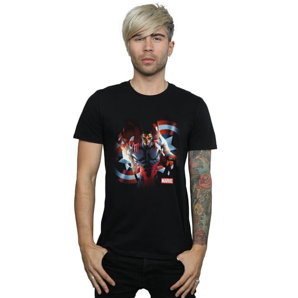 Marvel Herr Captain America Sam Wilson Shield Breakthrough T-shirt Black XXL