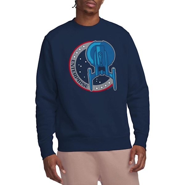 Star Trek Unisex Vuxen Enterprise Patch Sweatshirt XL Marinblå Navy XL