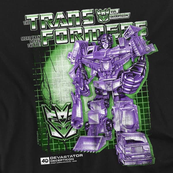 Transformers Herr Devastator Box 40-års T-Shirt XXL Svart Black XXL